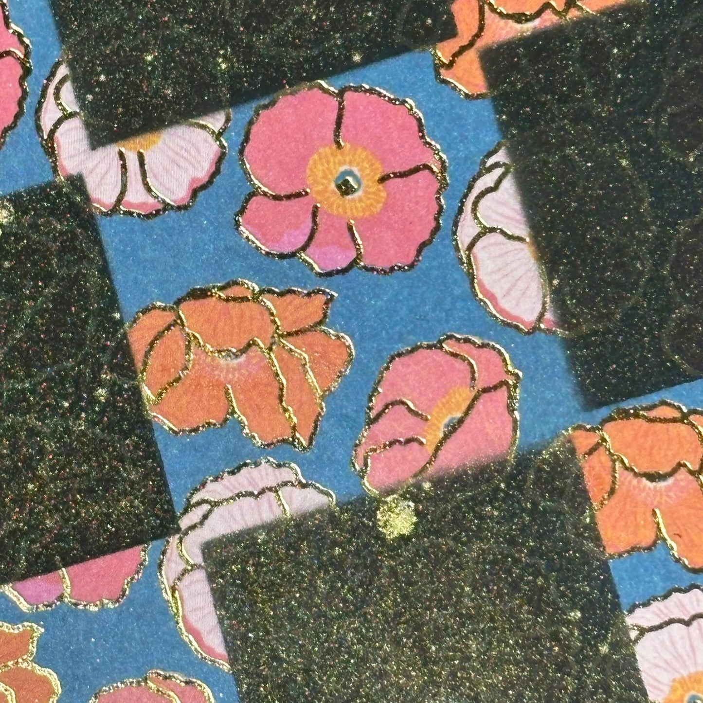 Golden Lining Flowers - Scrapbook Chess Board