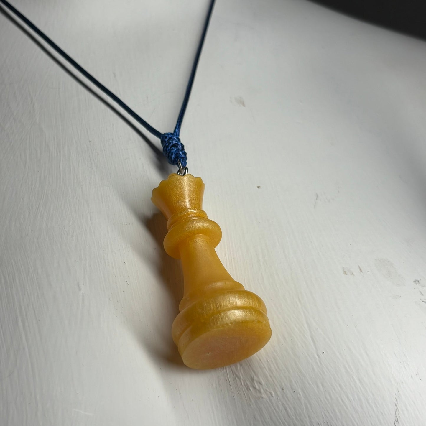Yellow Queen - Handmade Resin Chess Necklace