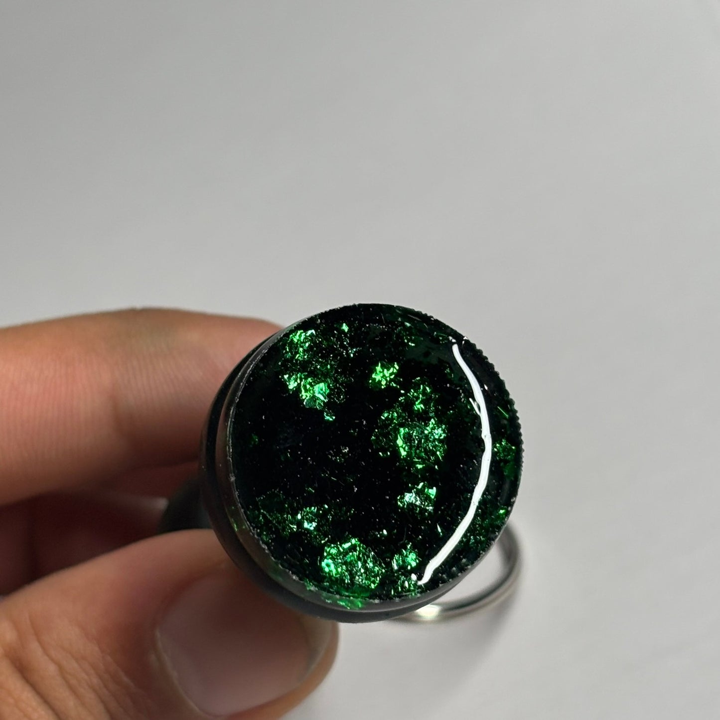 Dark Green King - Handmade Resin Keychain