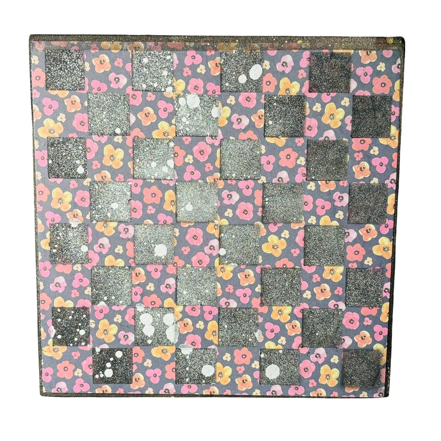 Purple & Yellow Flowers - Scrapbook Chess Board