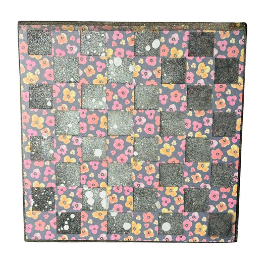 Purple & Yellow Flowers - Scrapbook Chess Board
