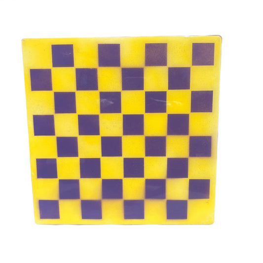 Yellow & Purple - Resin Coated Chess Board