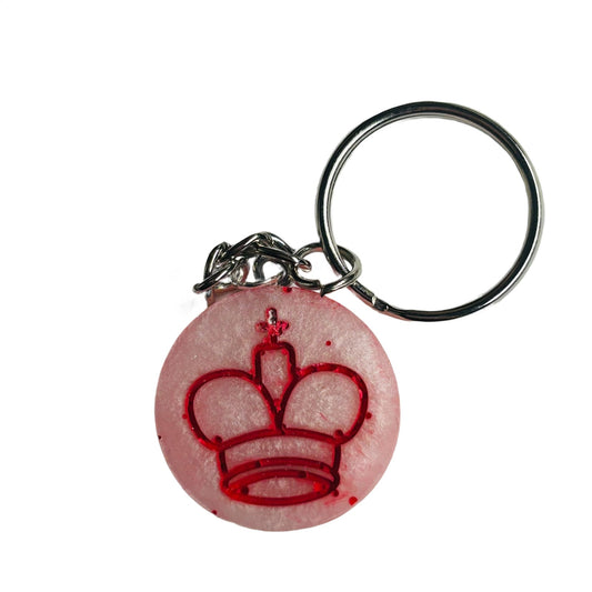 Red/White King - Handmade Resin Keychain