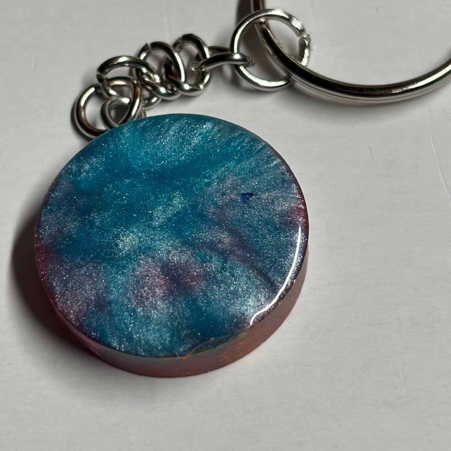 Miami Colored Swirl - Handmade Resin Keychain - Flat Edition