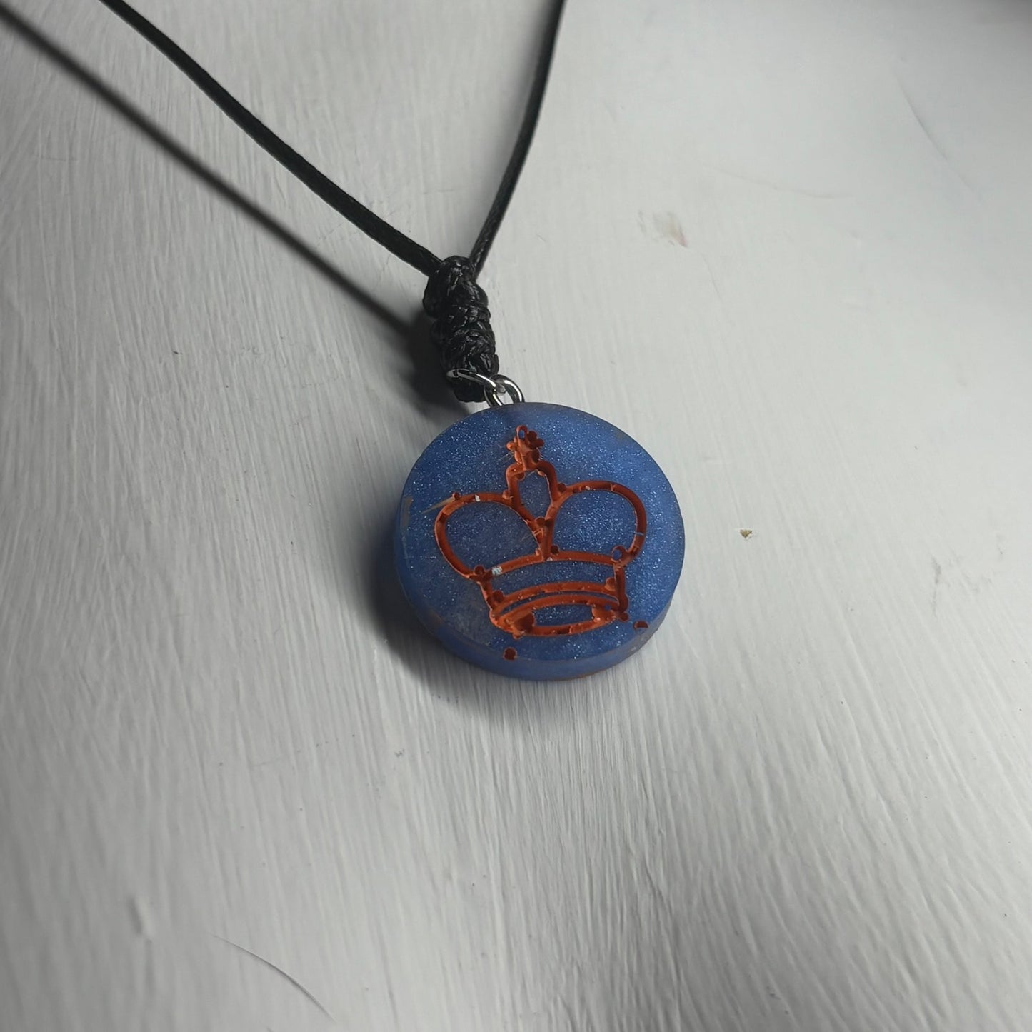 Orange Sea King - Handmade Resin Chess Necklace