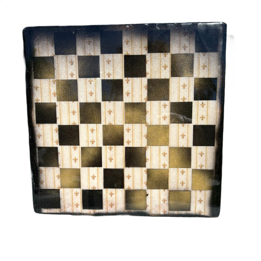 Golden Vintage - Resin Coated Chess Board