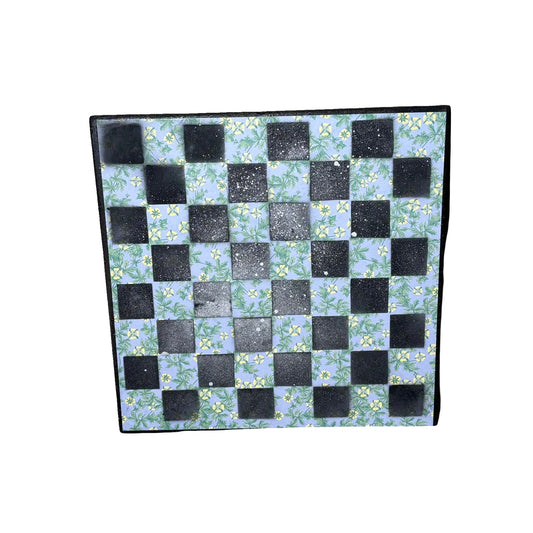 Beautiful Flowers With Chrome Rain - Scrapbook Chess Board