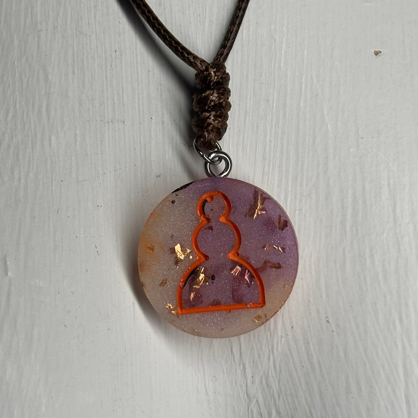 Royal Purple Pawn - Handmade Resin Chess Necklace
