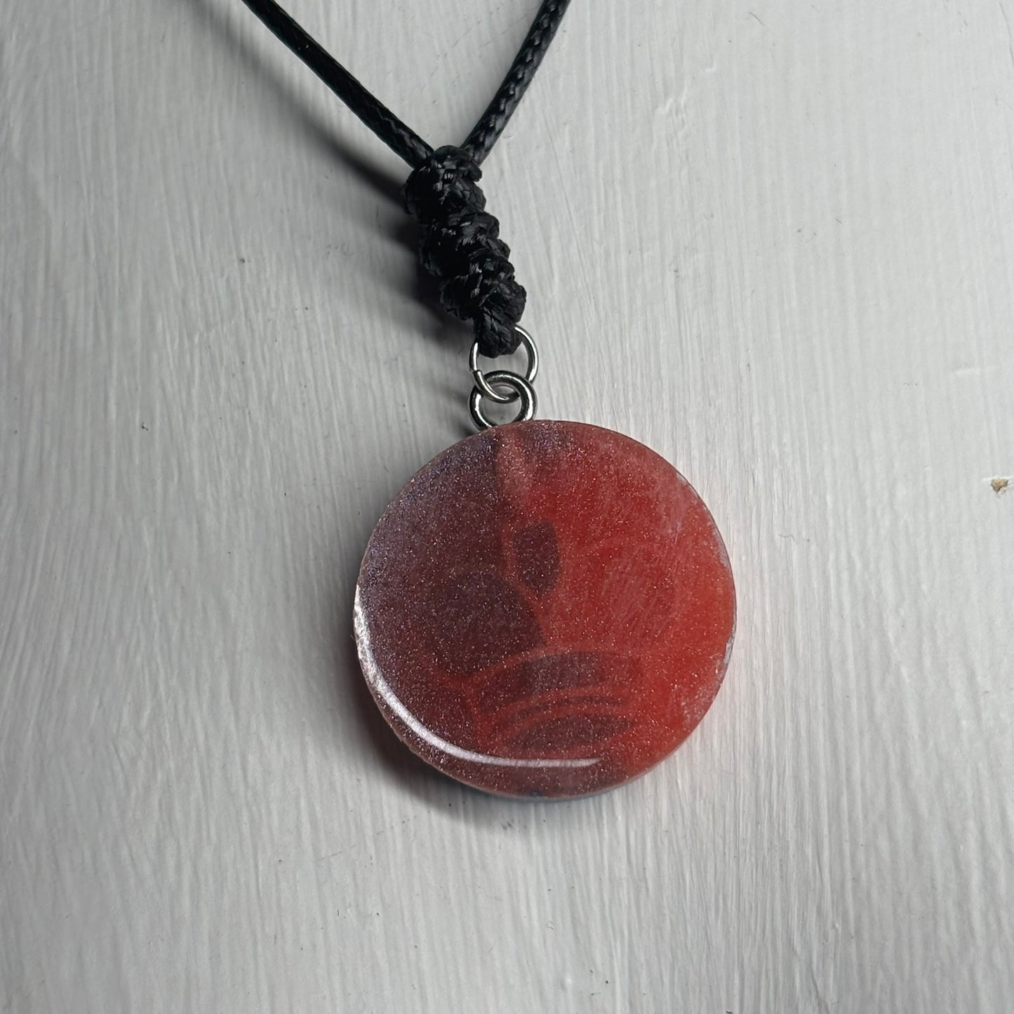 Red & Blue King - Handmade Resin Chess Necklace