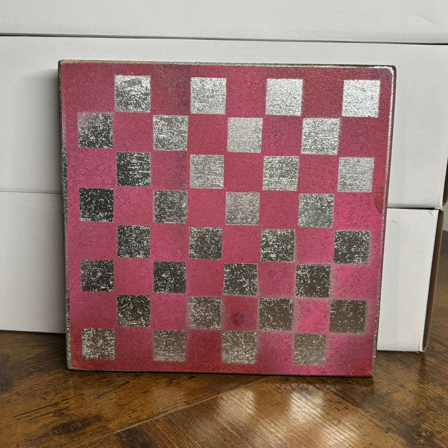 Pink Chrome - Painted Double Sided Chess Board