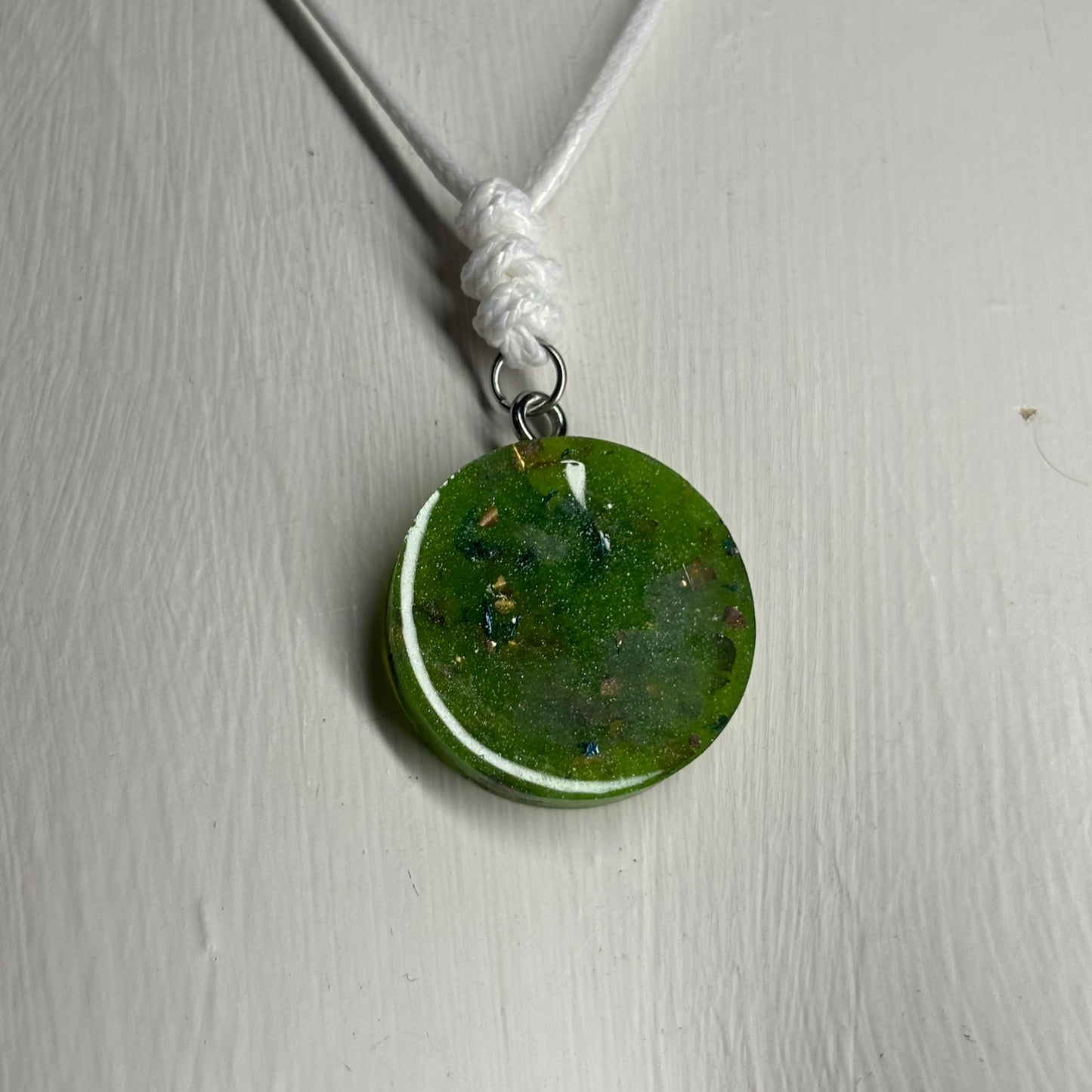 Crystal Green Knight - Handmade Resin Chess Necklace