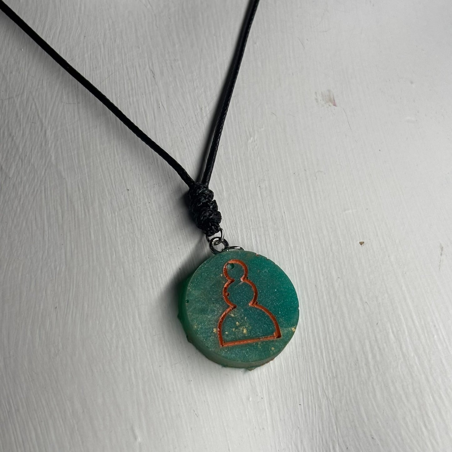 Splendid Green Pawn - Handmade Resin Chess Necklace