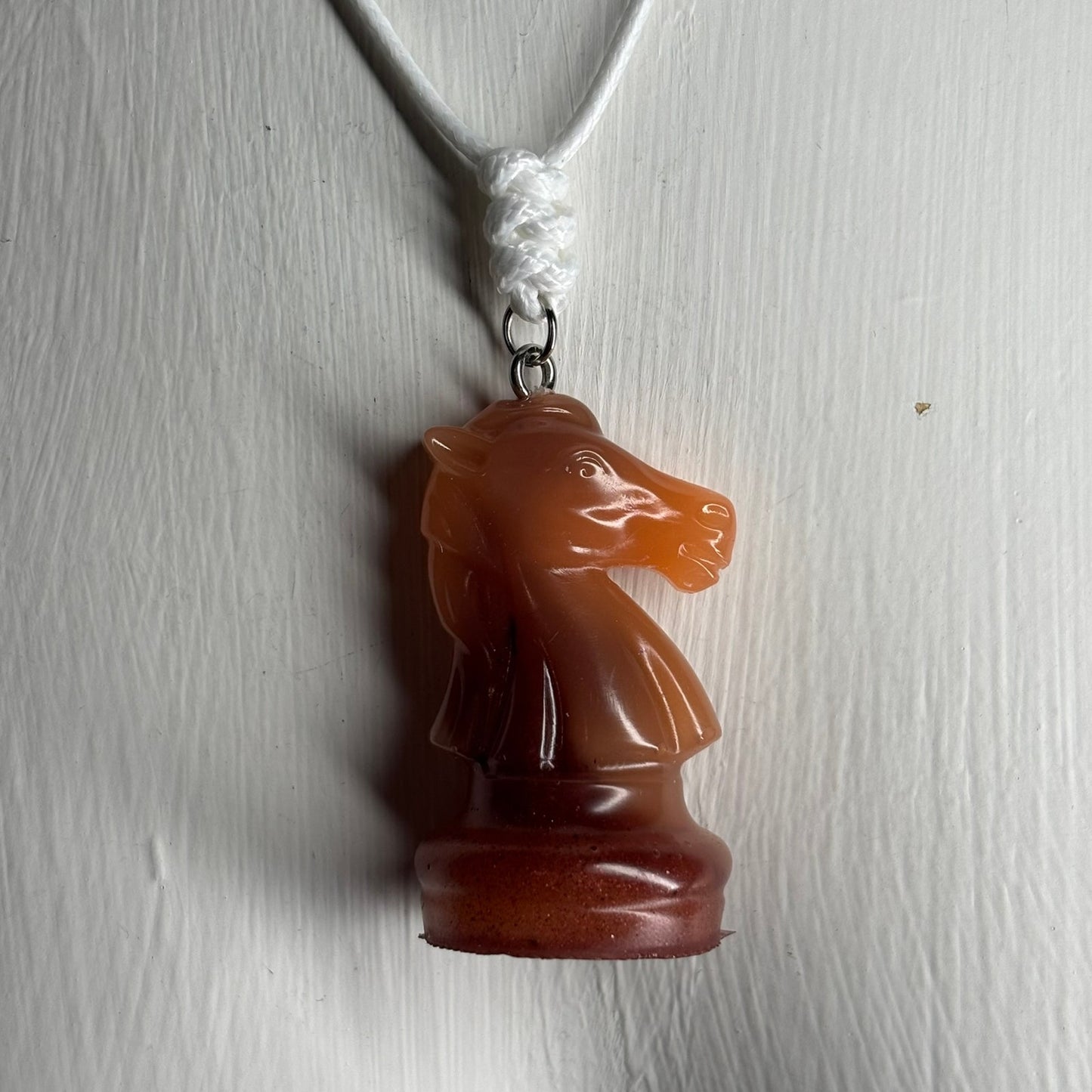 Vintage Orang Knight - Handmade Resin Chess Necklace