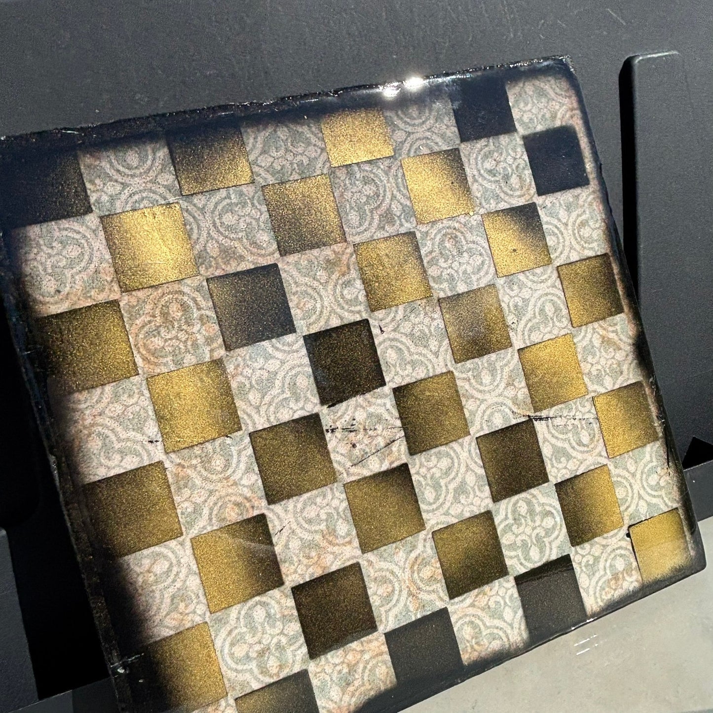 Classy Pattern - Resin Coated Chess Board