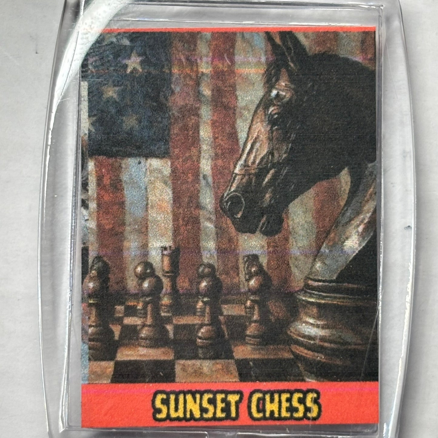 Patriotic Knight - Chess  Photo Keychain
