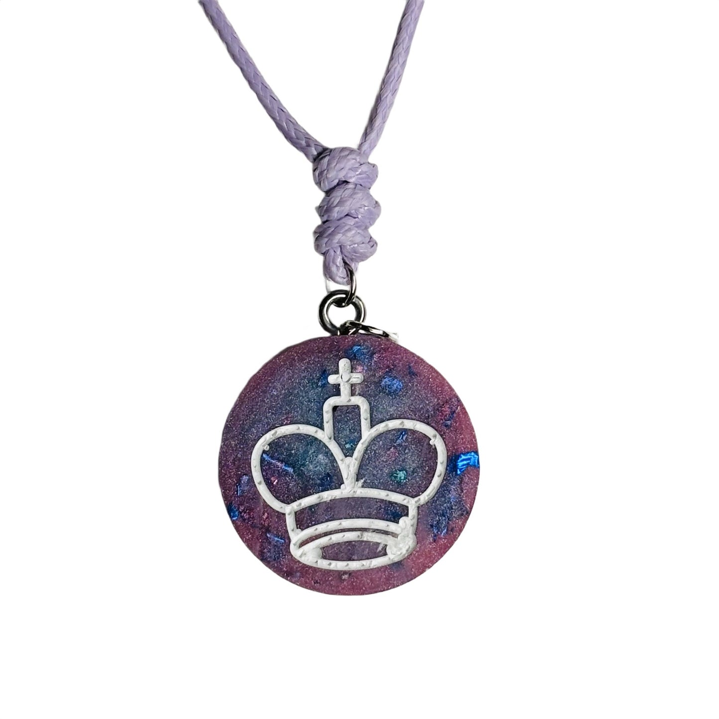 Purple Space King - Handmade Resin Chess Necklace