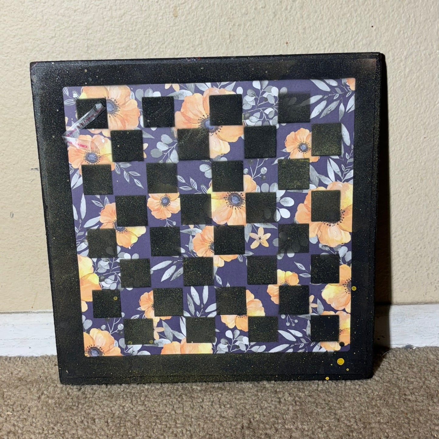 Yellow Flowers - Scrapbook Chess Board