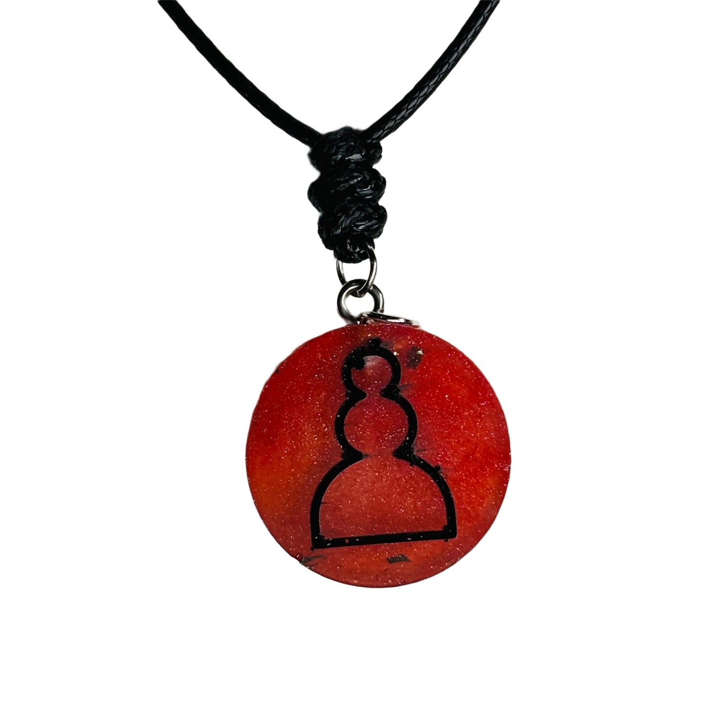 Red Pawn - Handmade Resin Chess Necklace