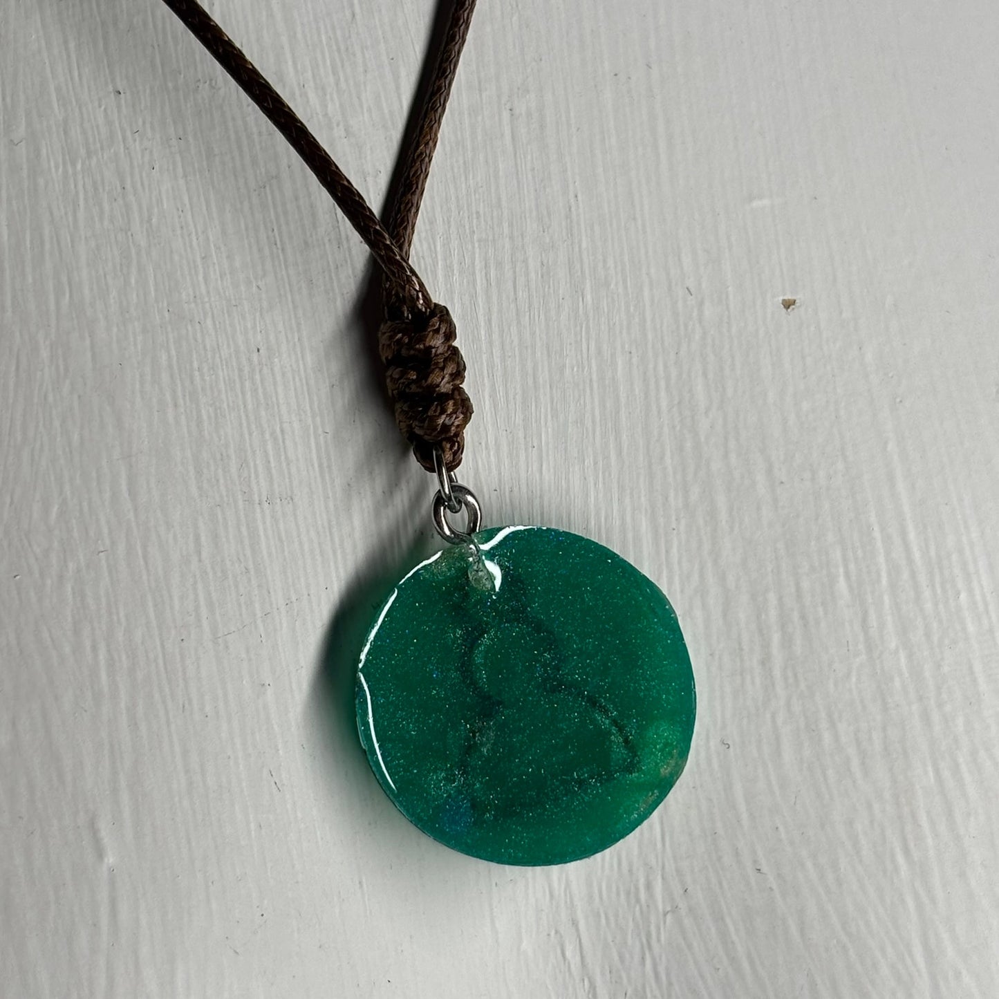 Aqua Green Pawn - Handmade Resin Chess Necklace