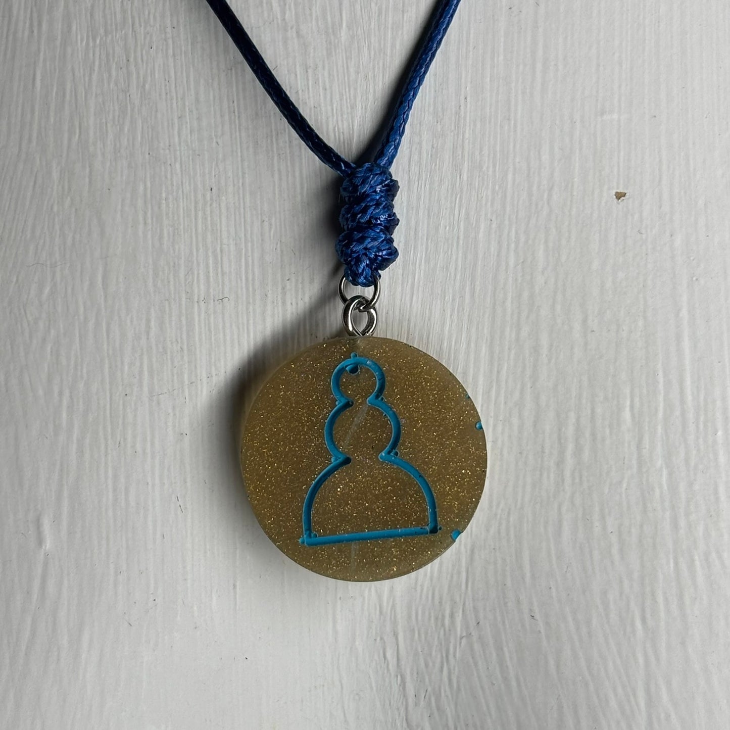 Strong Yellow Pawn - Handmade Resin Chess Necklace