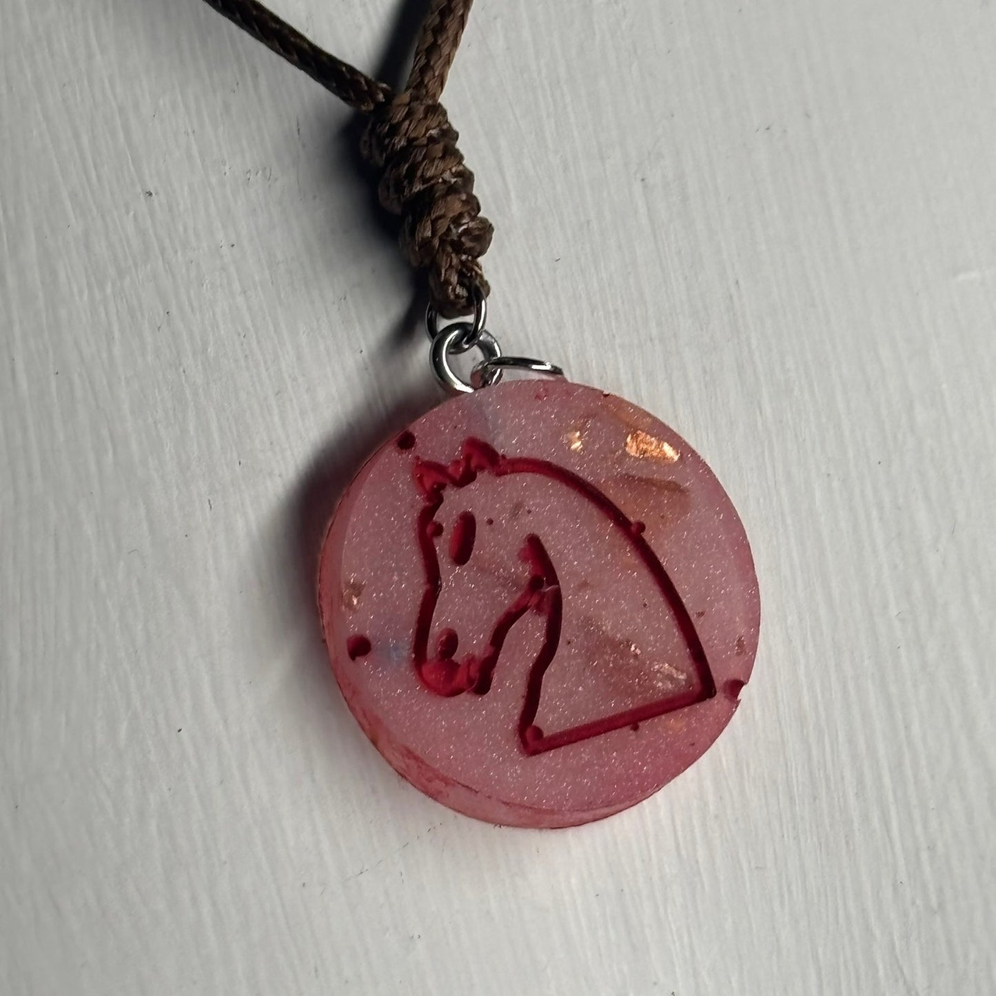 Crystal Red Knight - Handmade Resin Chess Necklace