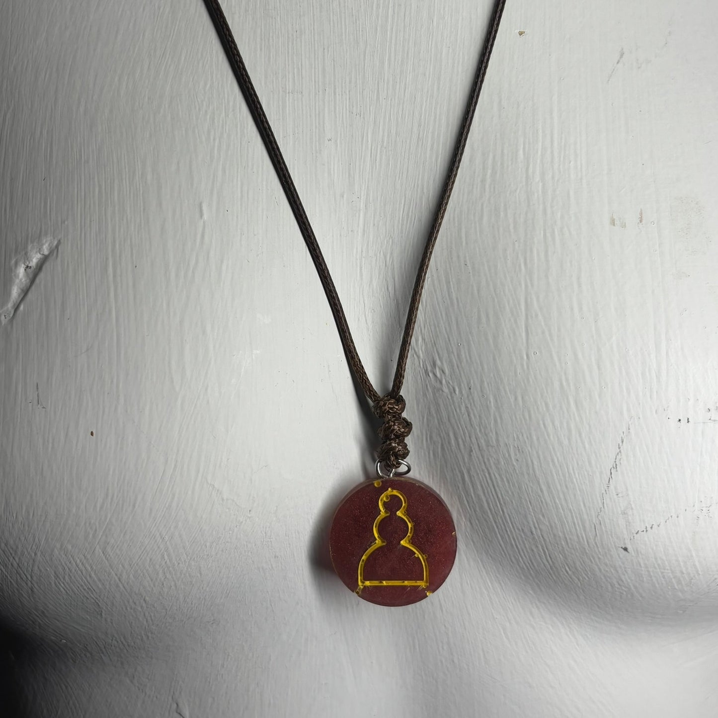Royal Red Pawn - Handmade Resin Chess Necklace