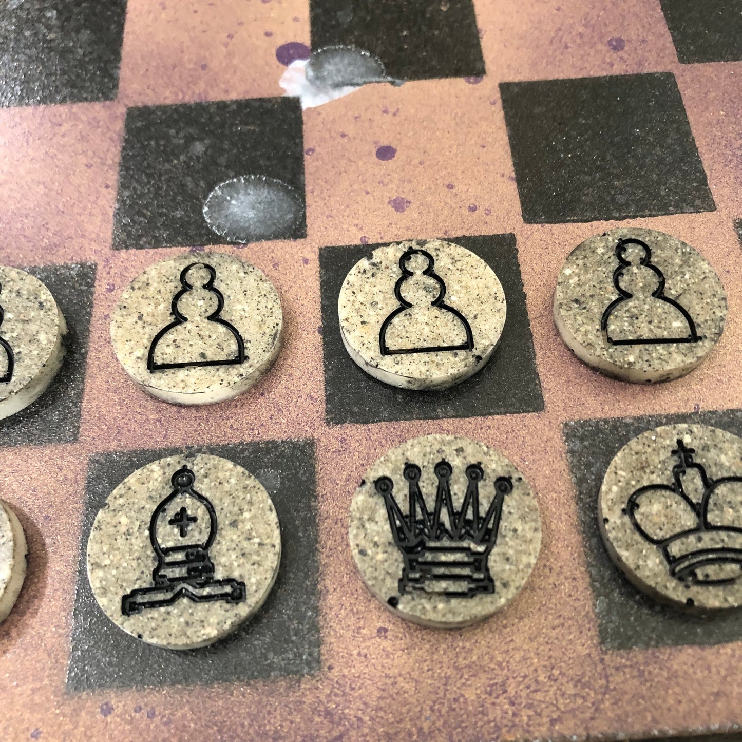 Golden Purple - Painted Chess Set