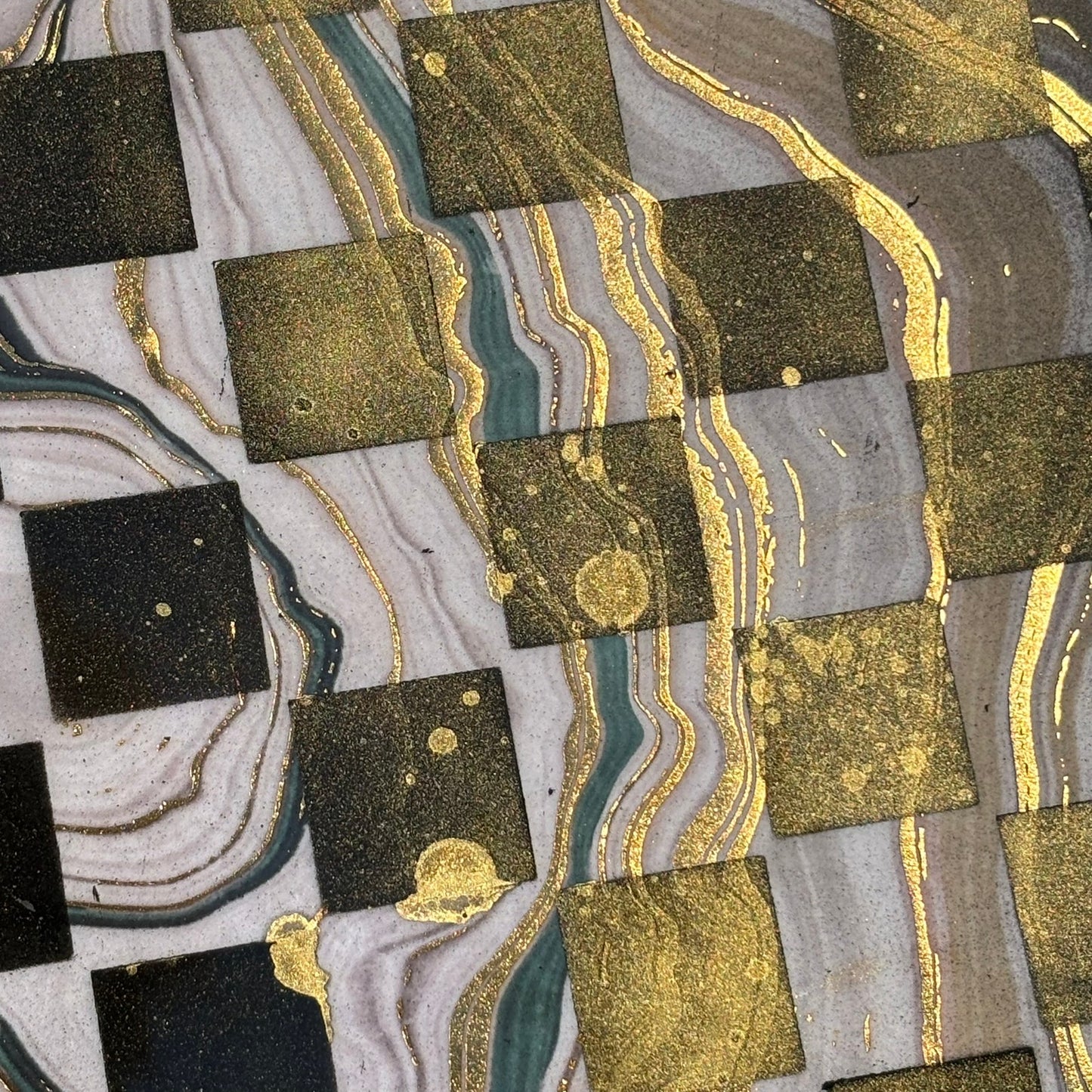 Marble Style Swirl - Resin Coated Chess Board