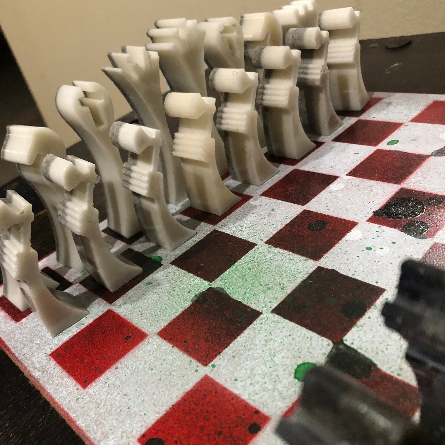 Space Red Royal- Painted Chess Set