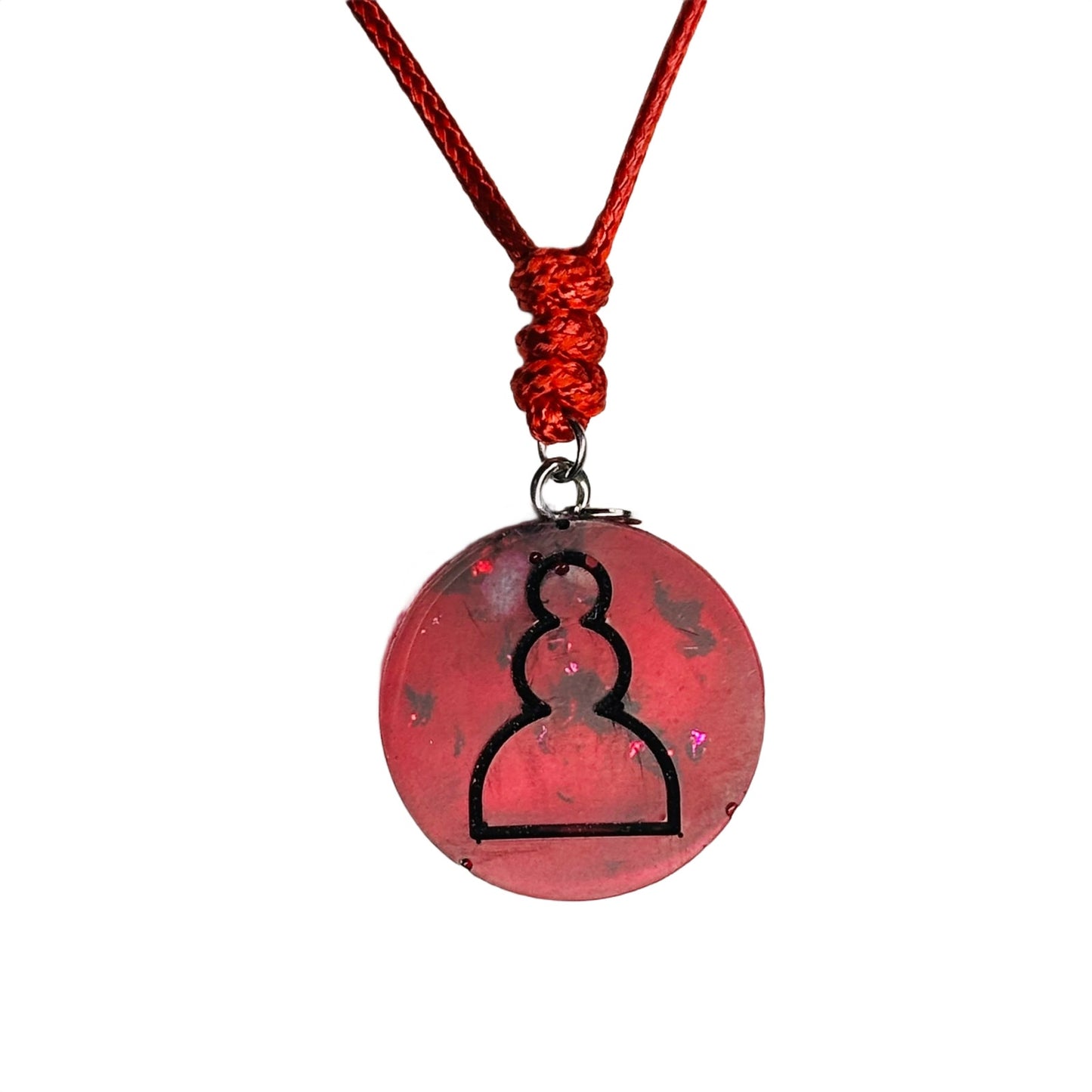 Translucent Red Pawn - Handmade Resin Chess Necklace