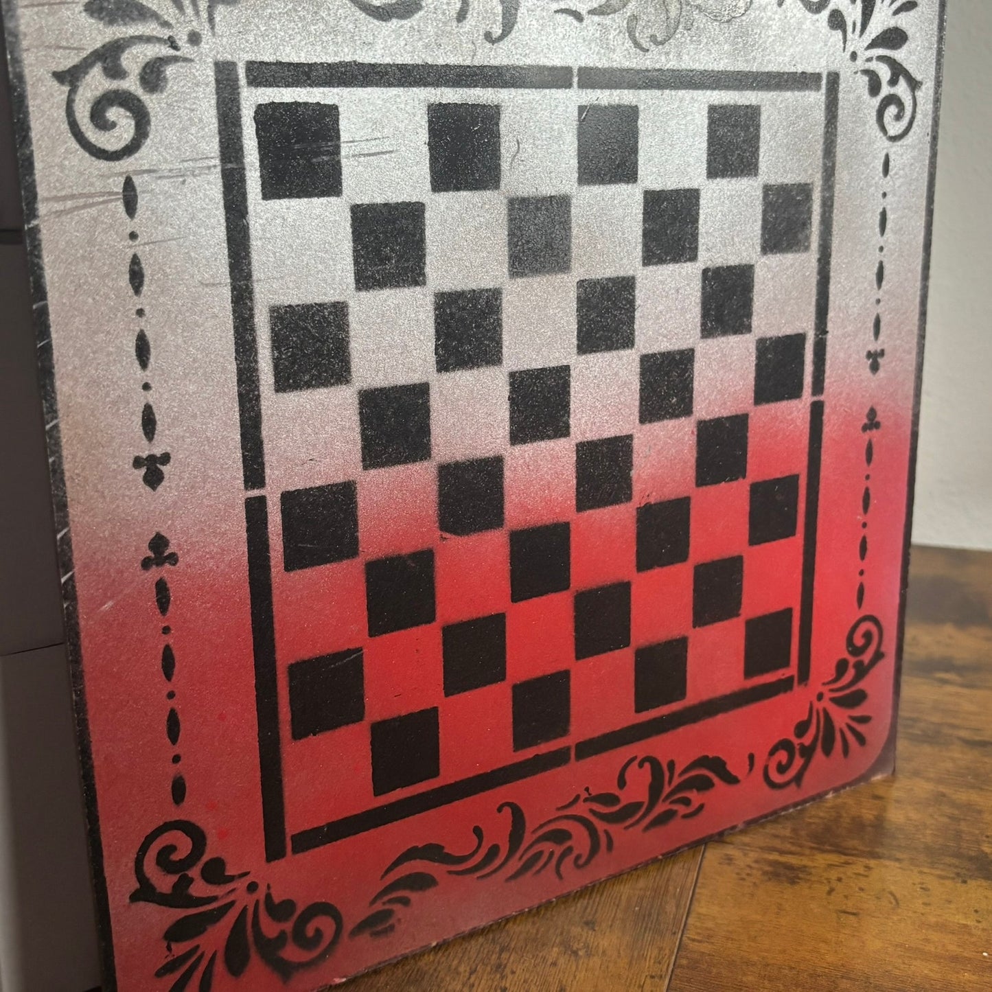 Red Cream - Painted Chess Board