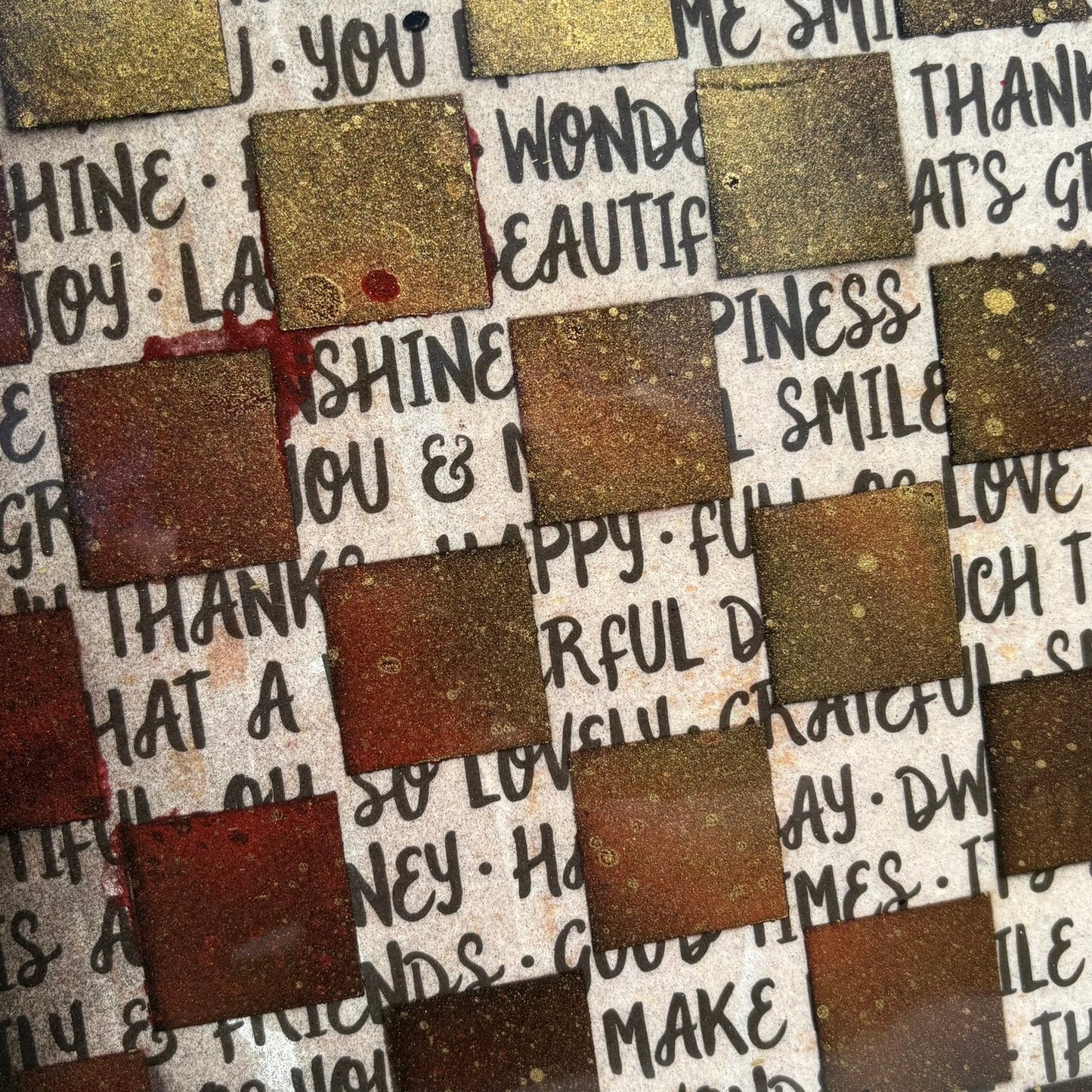 Positive Words - Resin Coated Chess Board
