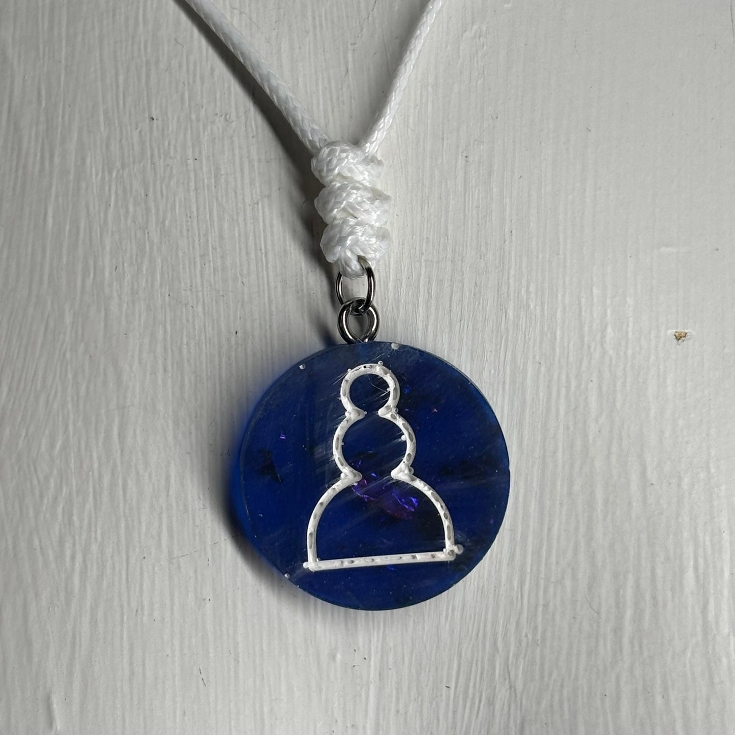 Blue Pawn - Handmade Resin Chess Necklace