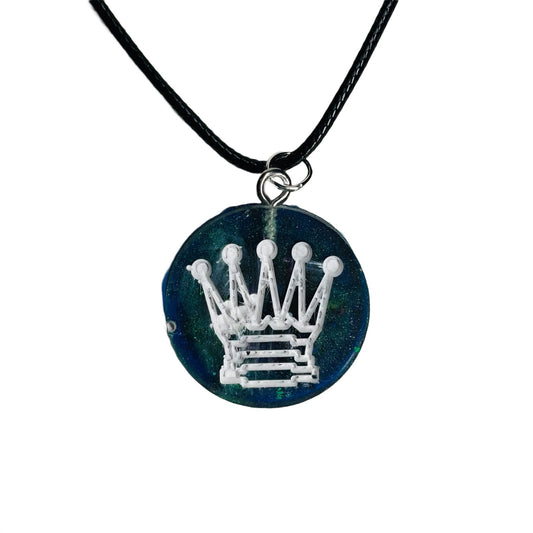 Midnight Queen - Handmade Resin Chess Necklace