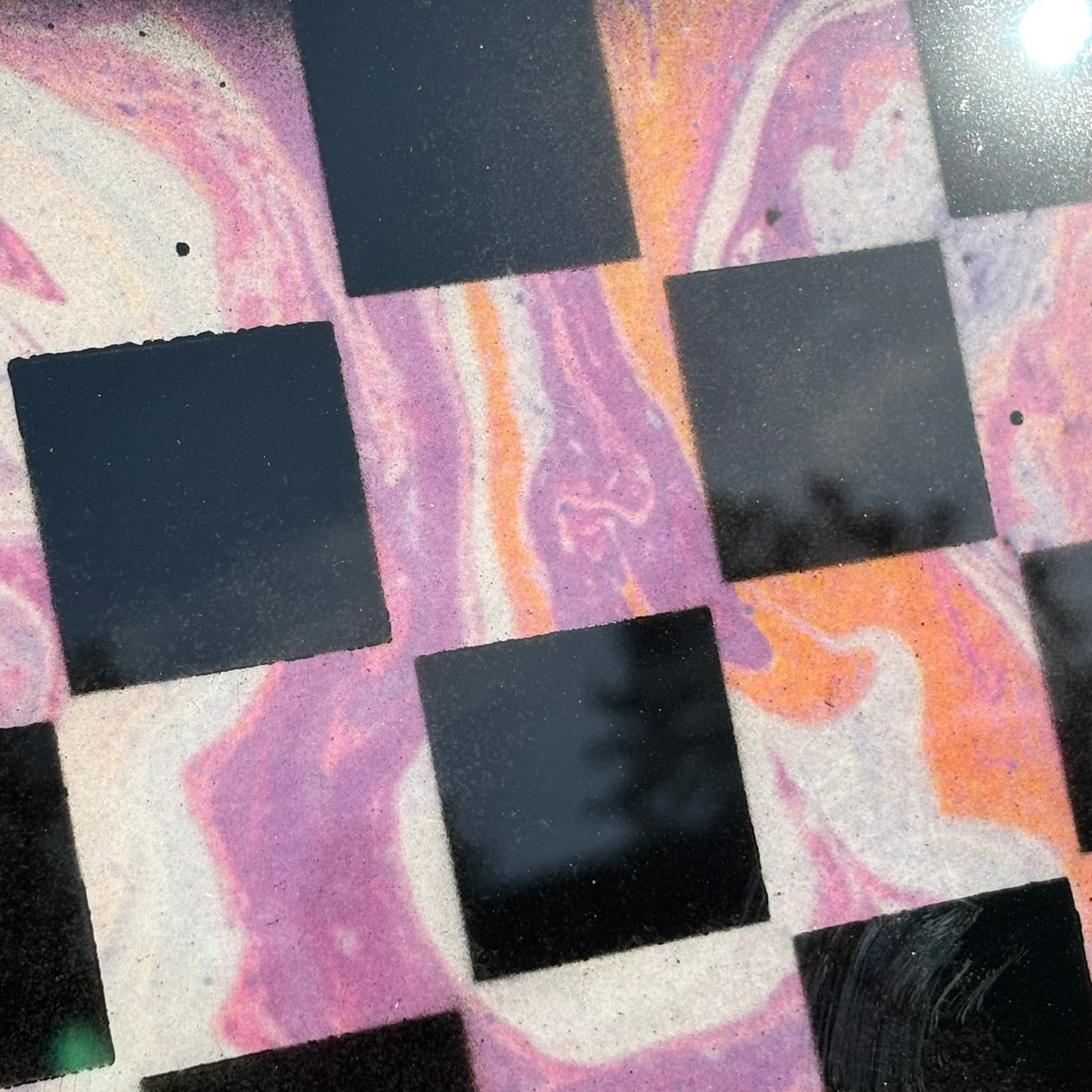 Purple Pink Swirl - Resin Coated Chess Board