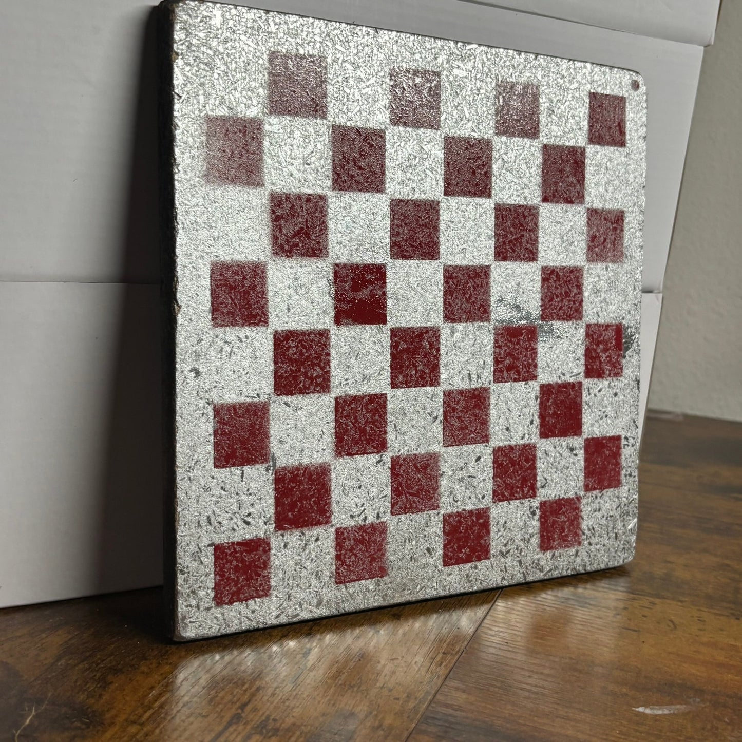 Chrome Red - Painted Double Sided Chess Board