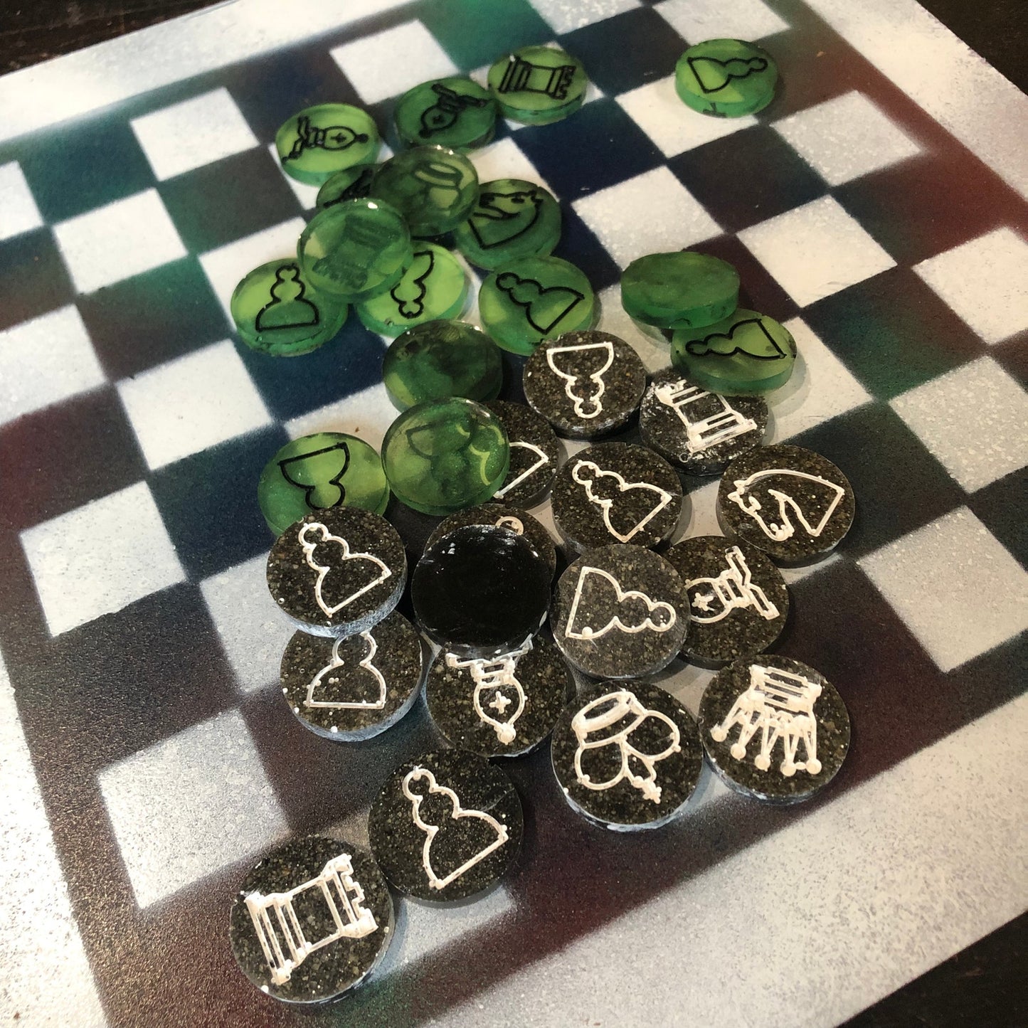 Toxic Cosmic - Painted Chess Set