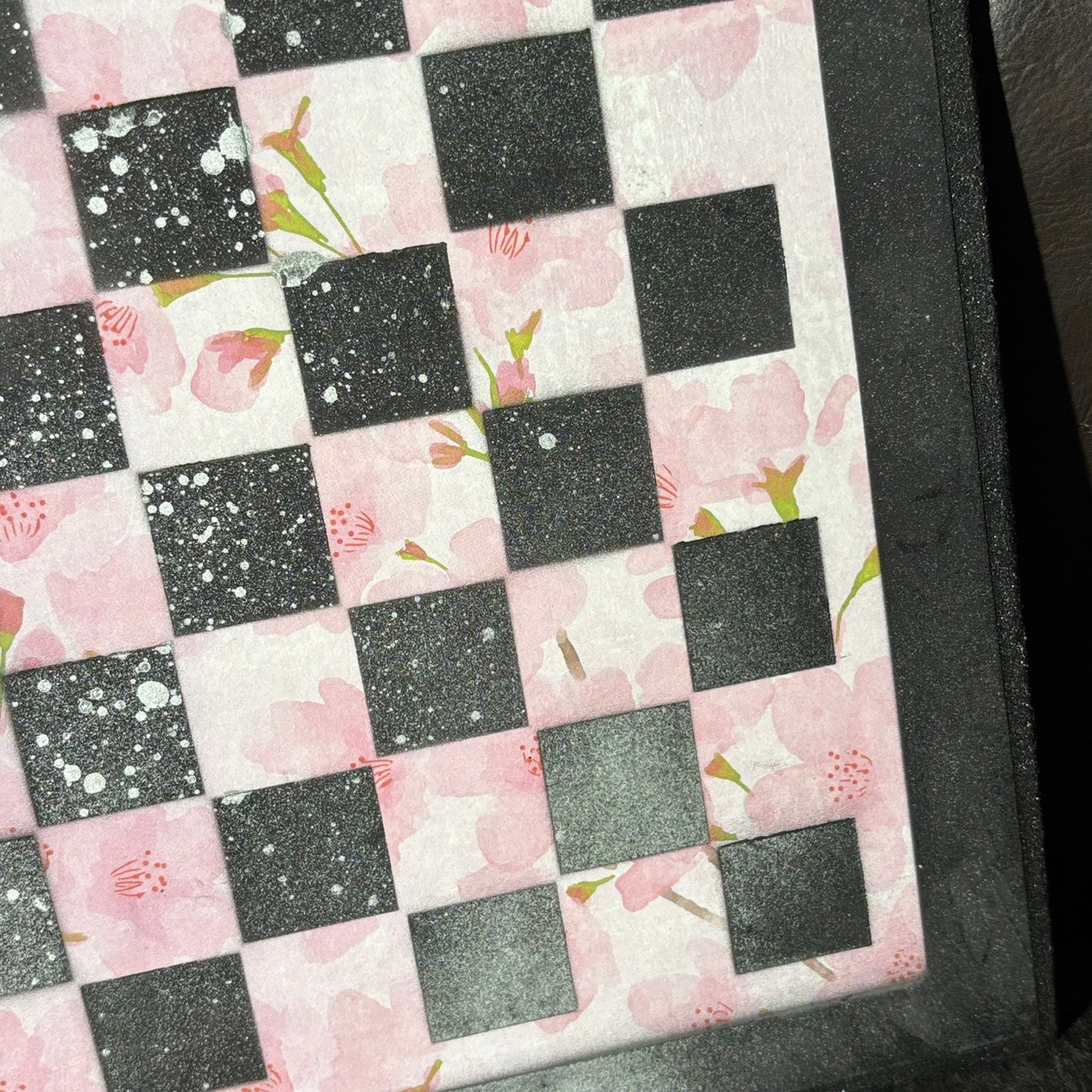 Soft Pink & Black - Scrapbook Chess Board