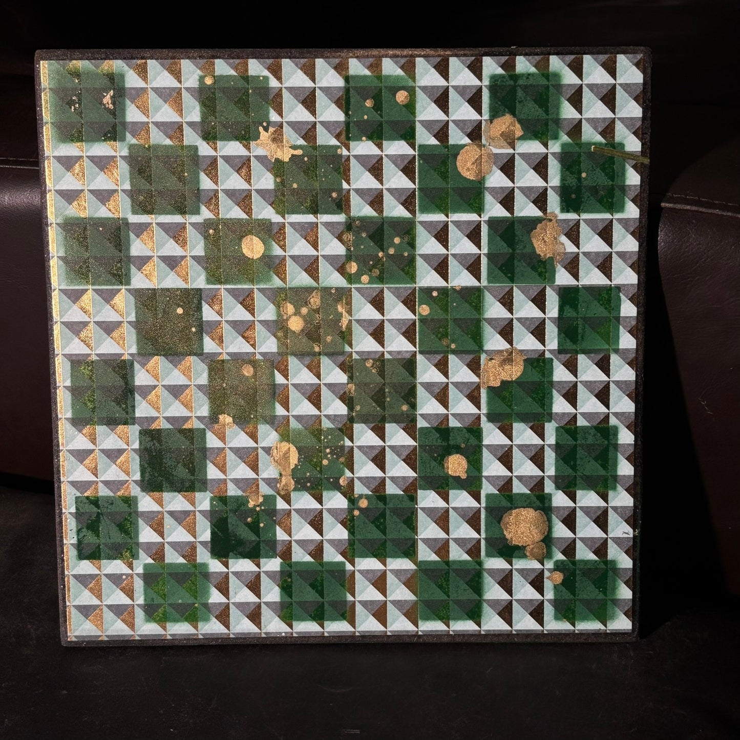 Illusion Green Gold - Scrapbook Chess Board