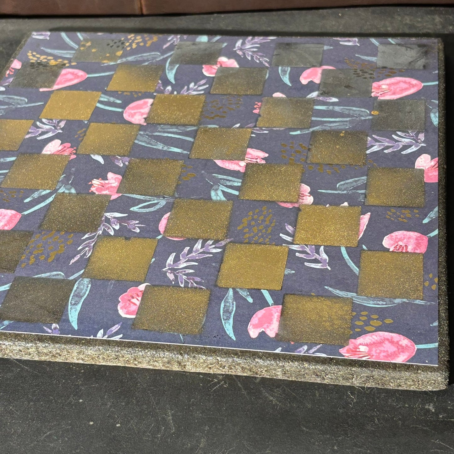 Golden Dark Forest - Scrapbook Chess Board