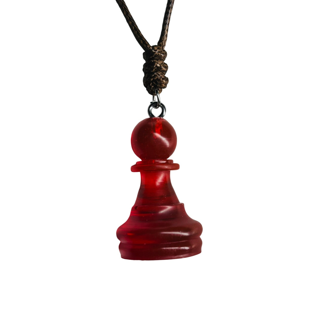 Red Translucent Pawn - Handmade Resin Chess Necklace