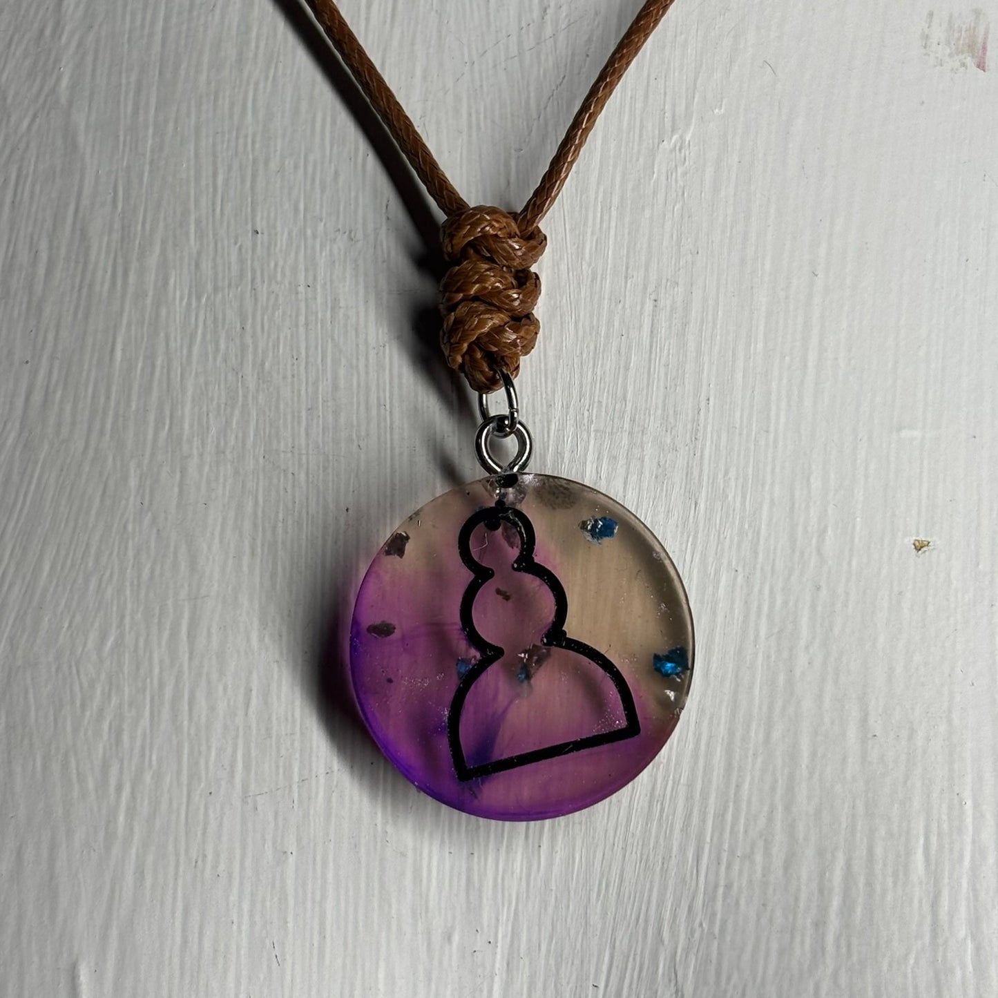 Purple Rift Pawn - Handmade Resin Chess Necklace
