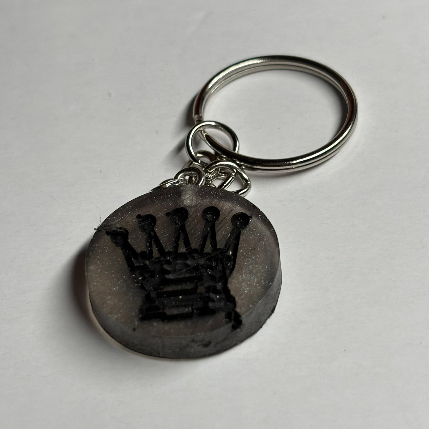 Dark Silver Queen - Handmade Resin Keychain