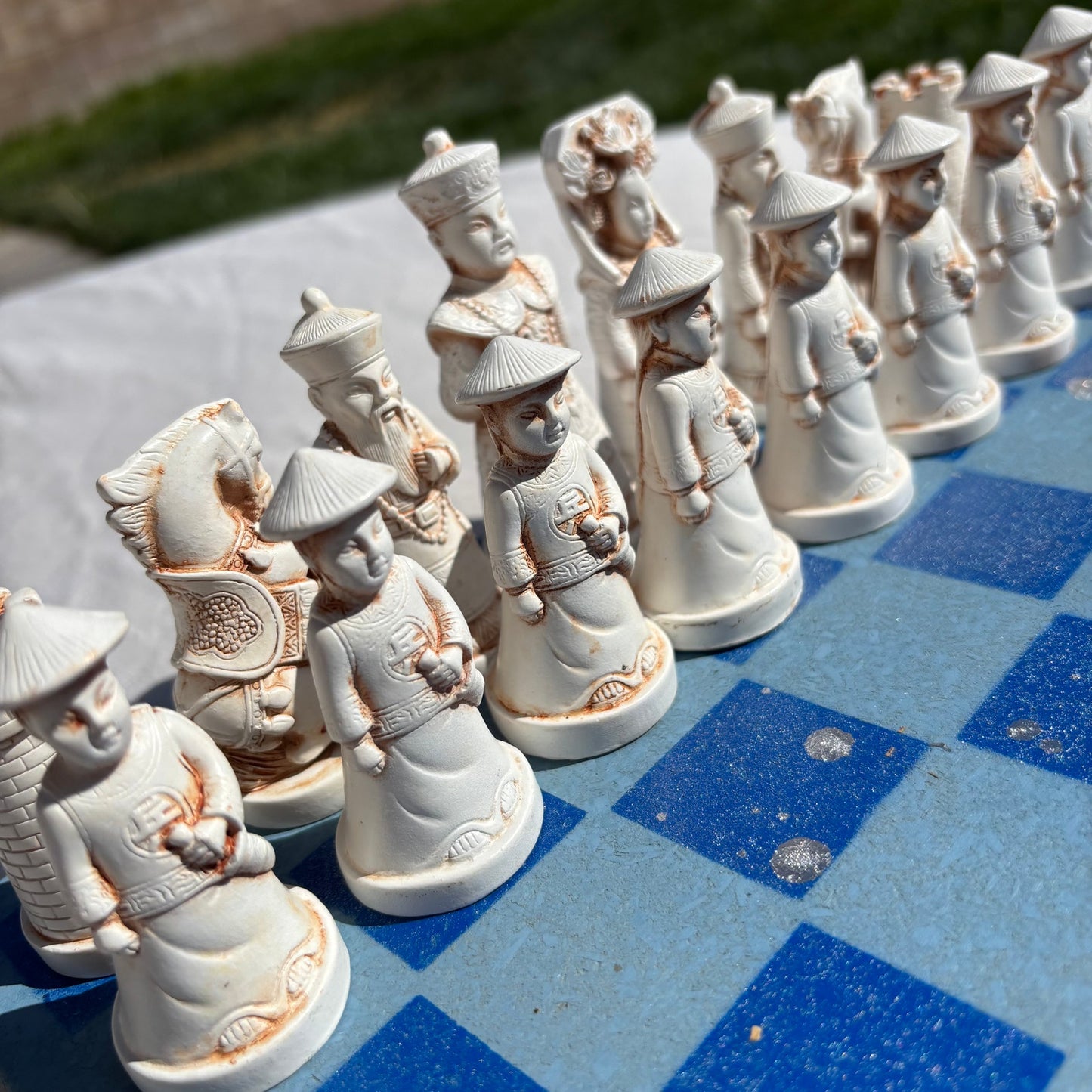 Simple Blue - Chinese Edition Chess Set