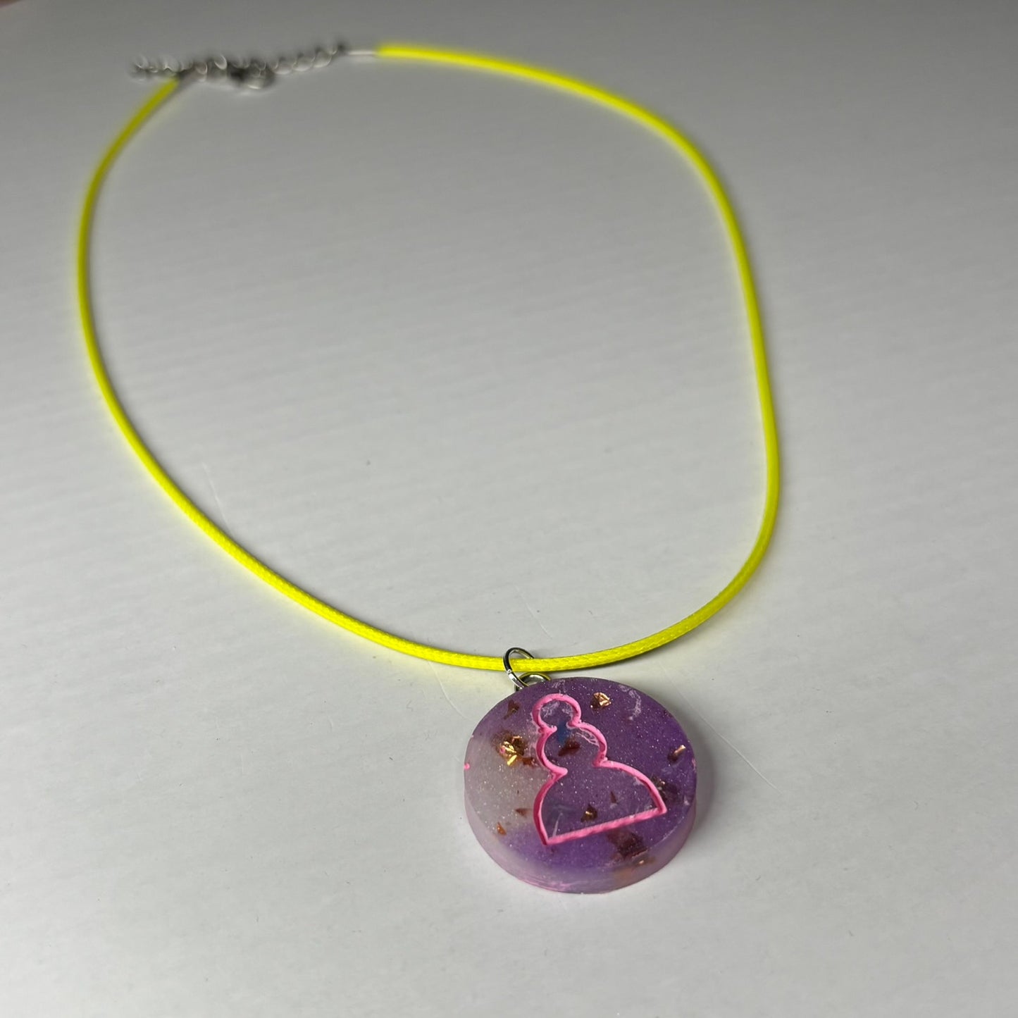 Purple Crystal Pawn - Handmade Resin Chess Necklace
