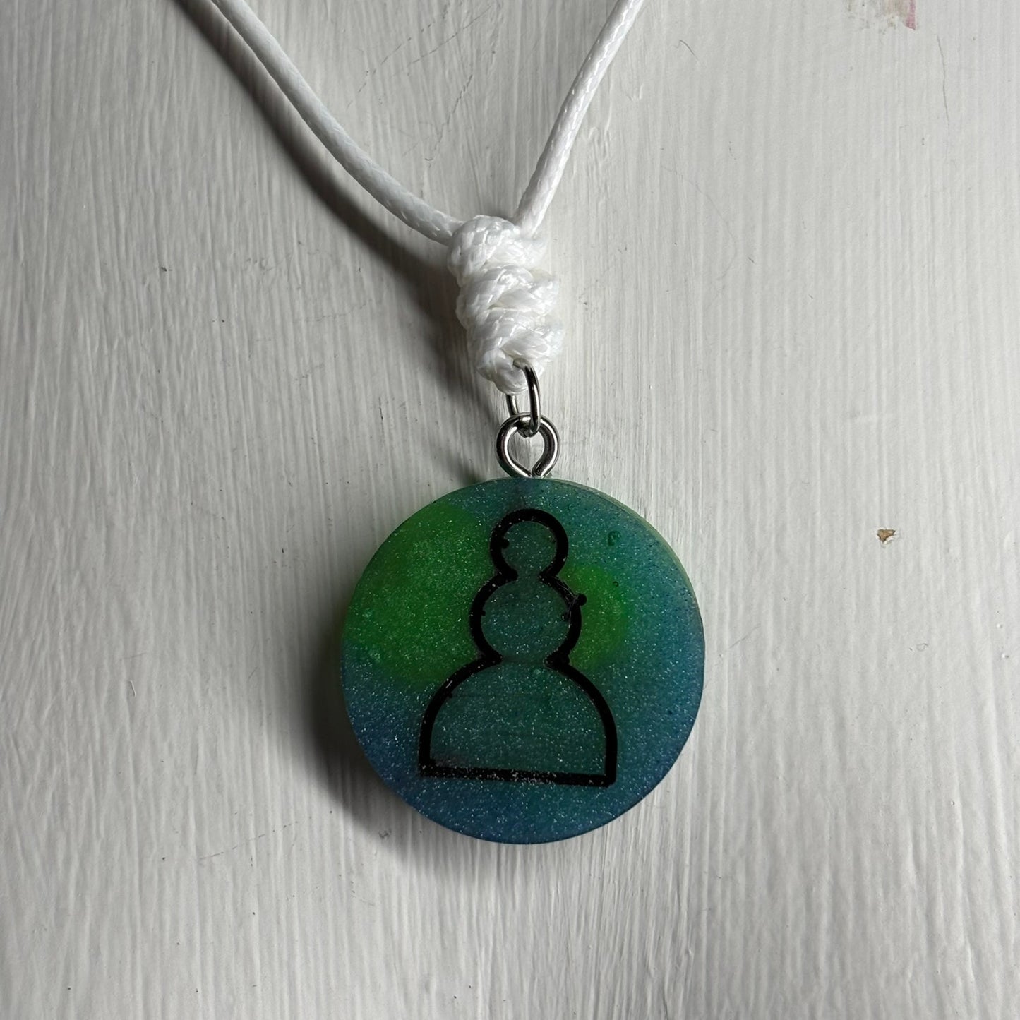 Dark Forest Pawn - Handmade Resin Chess Necklace