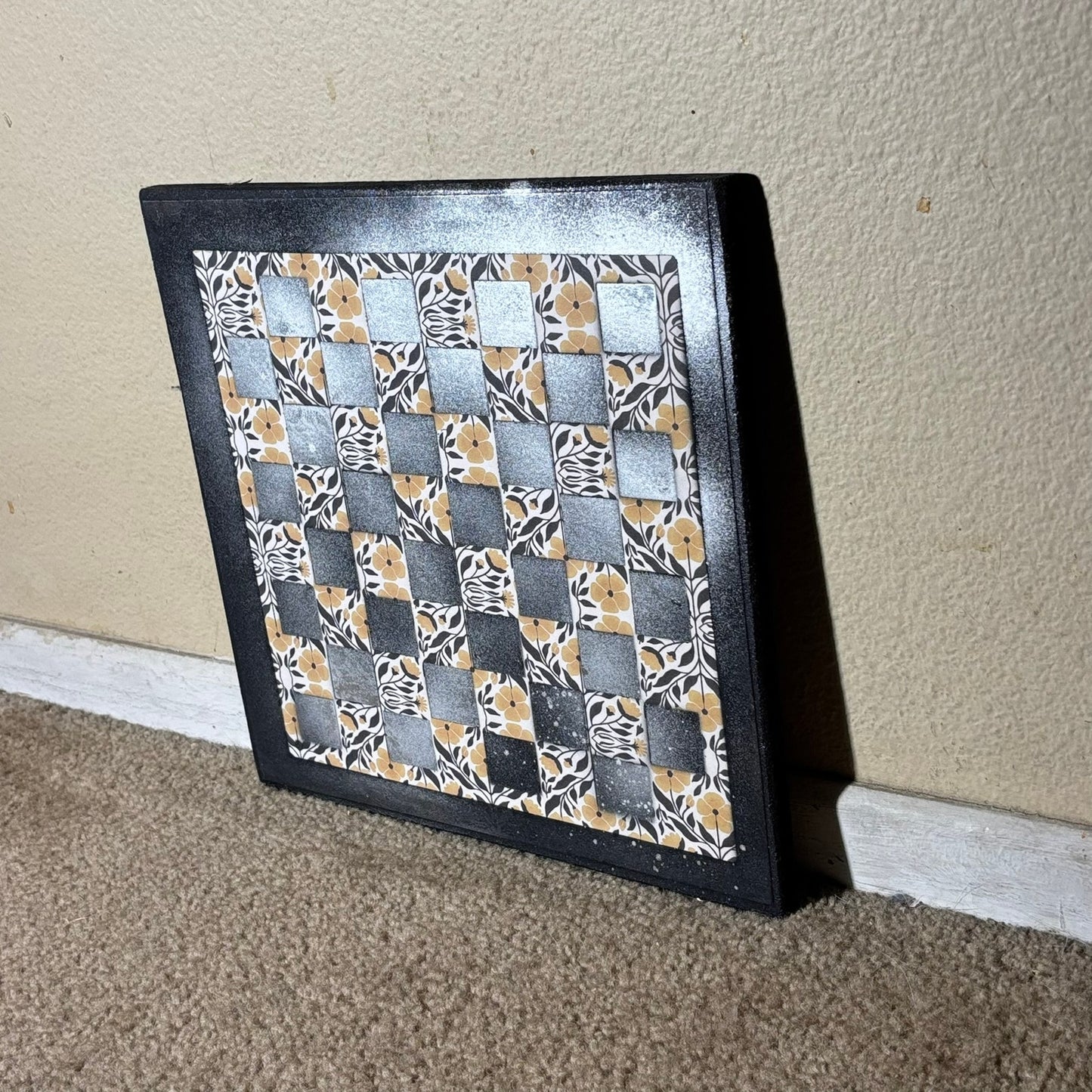 Vintage White Haze - Scrapbook Chess Board