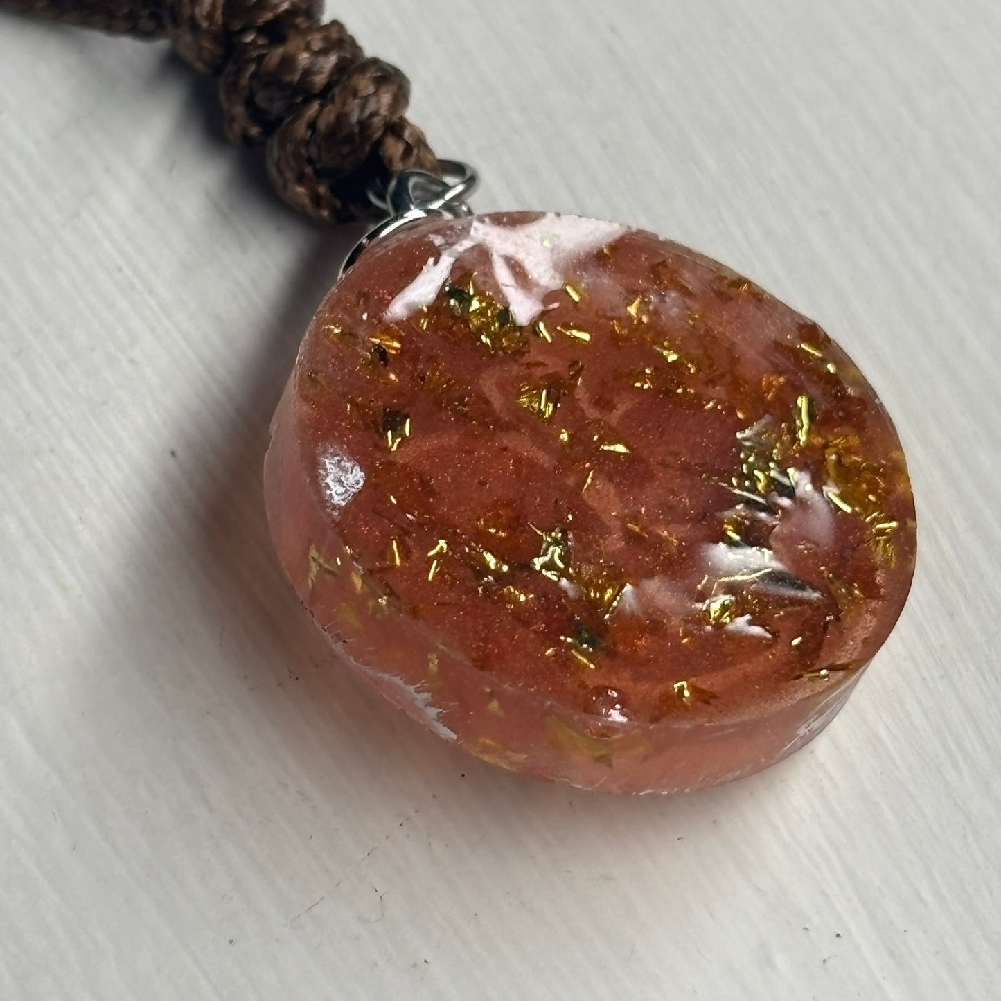 Champagne Crystal King - Handmade Resin Chess Necklace