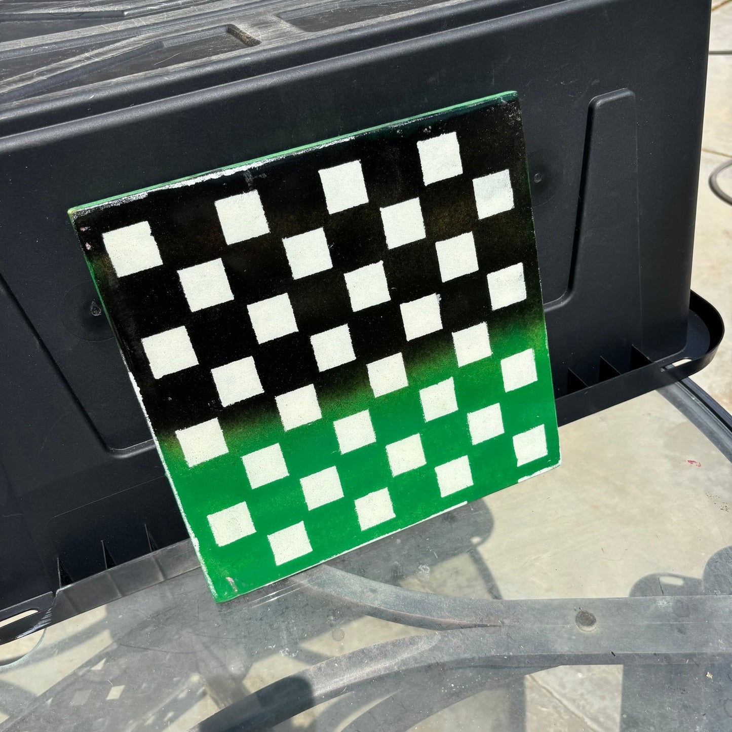 Green Black Mix - Resin Coated Chess Board