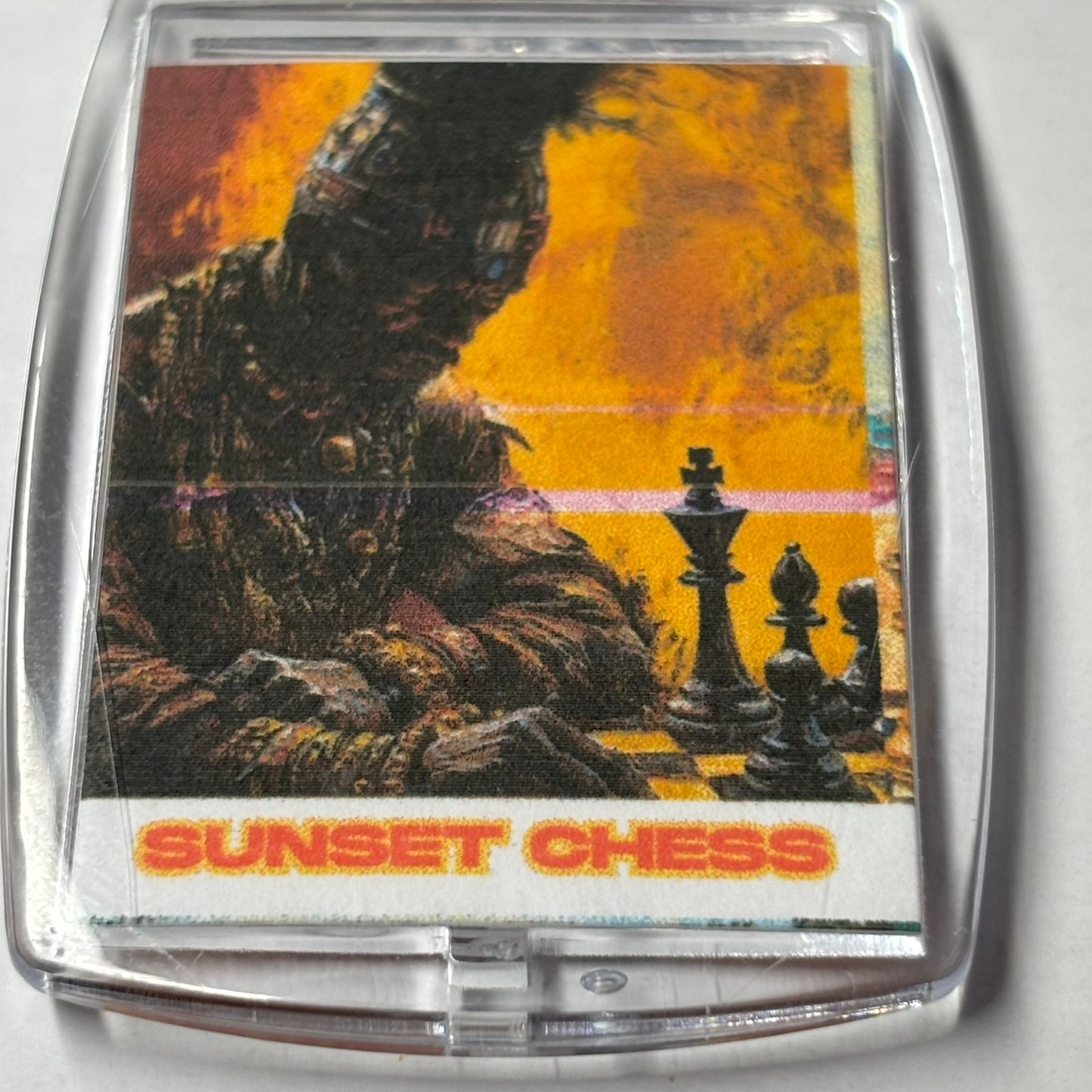 Lone Warrior - Sunset Chess Photo Keychain